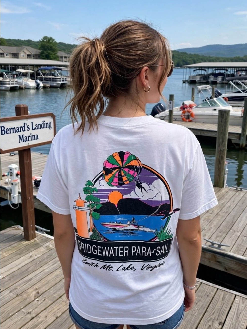 Bridgewater Parasail White Graphic Tee Vintage Unisex